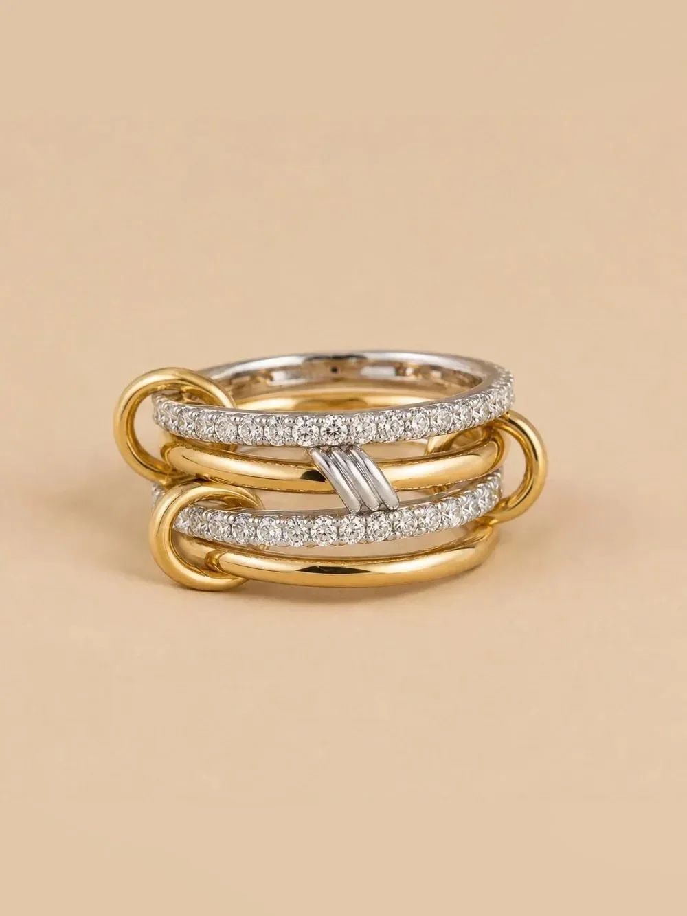 Diamond Multi-Band Stackable Ring D234 - Picture 1 of 8